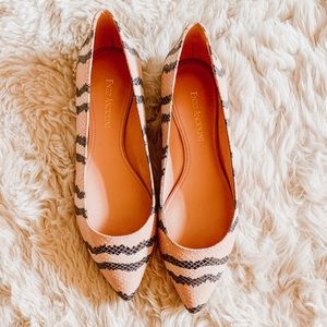 Snakeskin Pink/Nude/Black Pointed Toe Flats